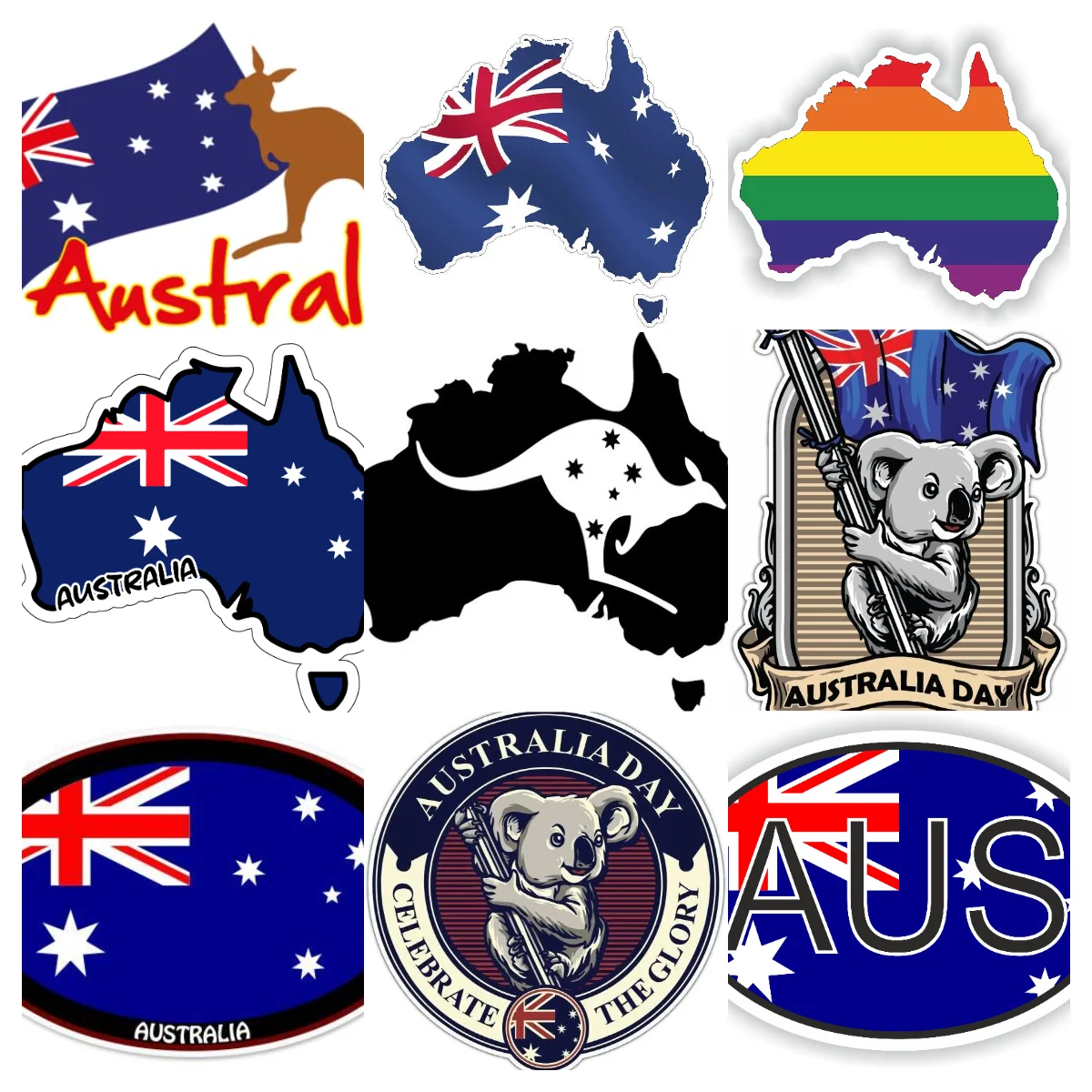 Car Accessories Australia - Stiker Mobil PVC Kreatif Lambang Peta