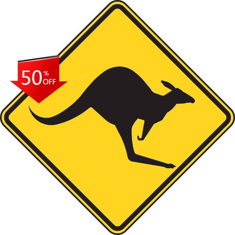 Car Accessories Australia - Stiker Kanguru Tanda Penunjuk Jalan Australia
