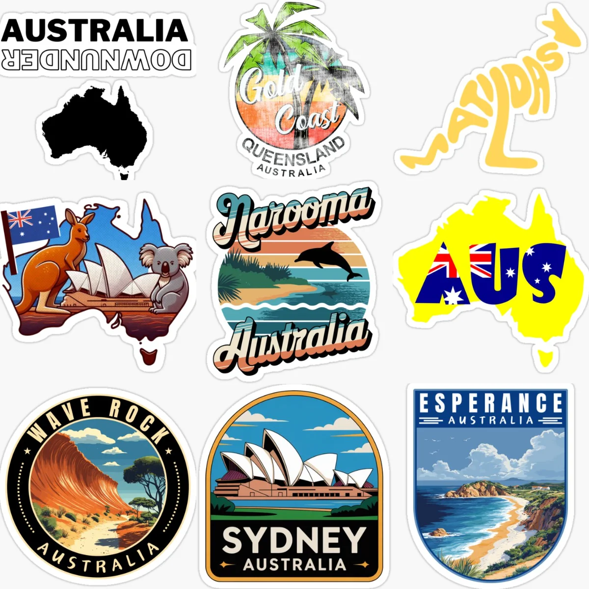 Car Accessories Australia - Stiker Mobil PVC Kreatif Lambang Peta