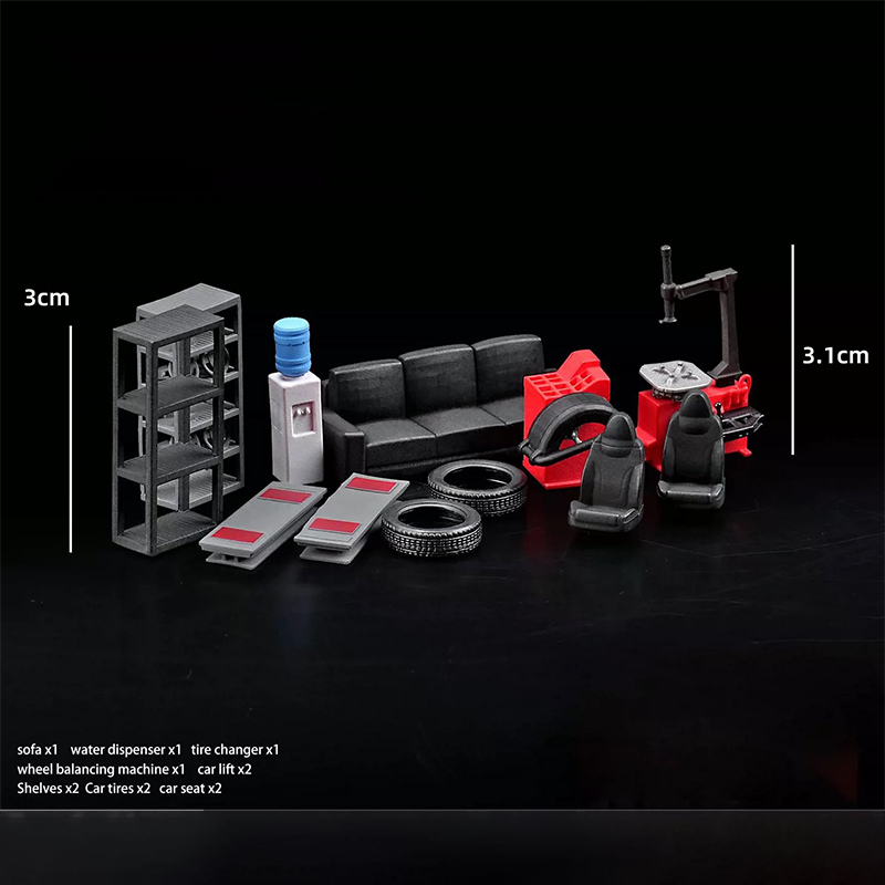 Set Properti Bengkel Mobil 1:6 - Car Accessories For Decoration ulasan dan harga