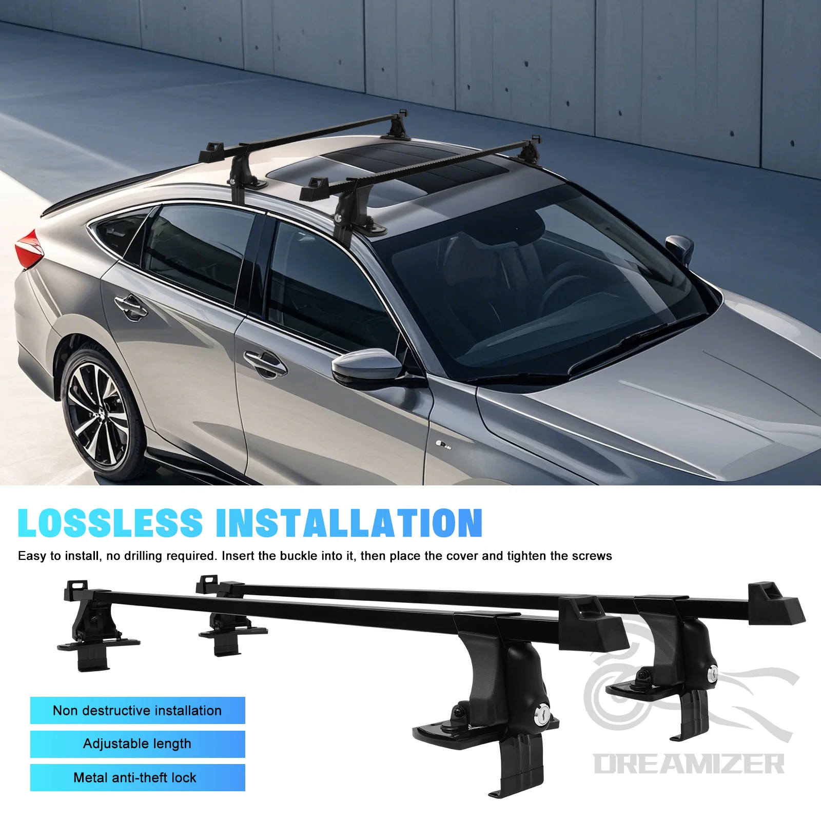 1 pasang Universal 54 inci rak - Car Roof Rack Cross Bar ulasan dan harga