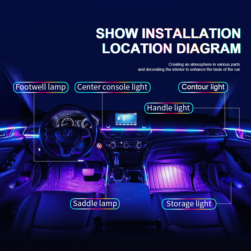 6/10/14/18 in 1 Lampu Akrilik  - Led Interior Ambient Light ulasan dan harga