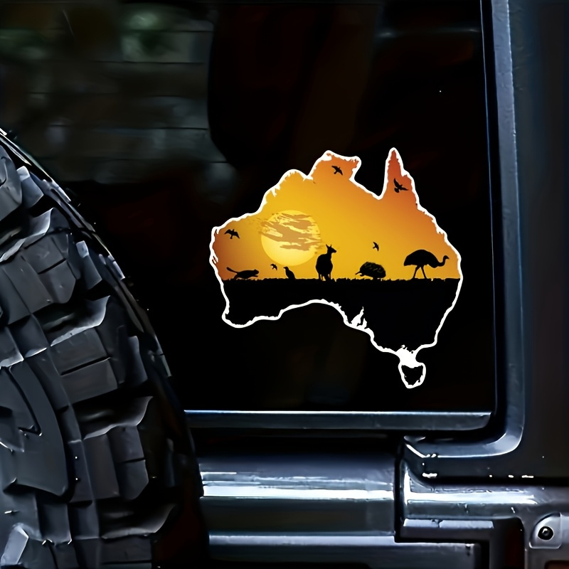 Stiker vinil siluet bendera Au - Car Accessories Australia ulasan dan harga
