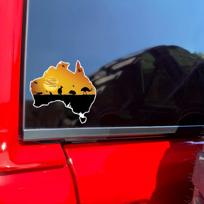Stiker vinil siluet bendera Au - Car Accessories Australia ulasan dan harga