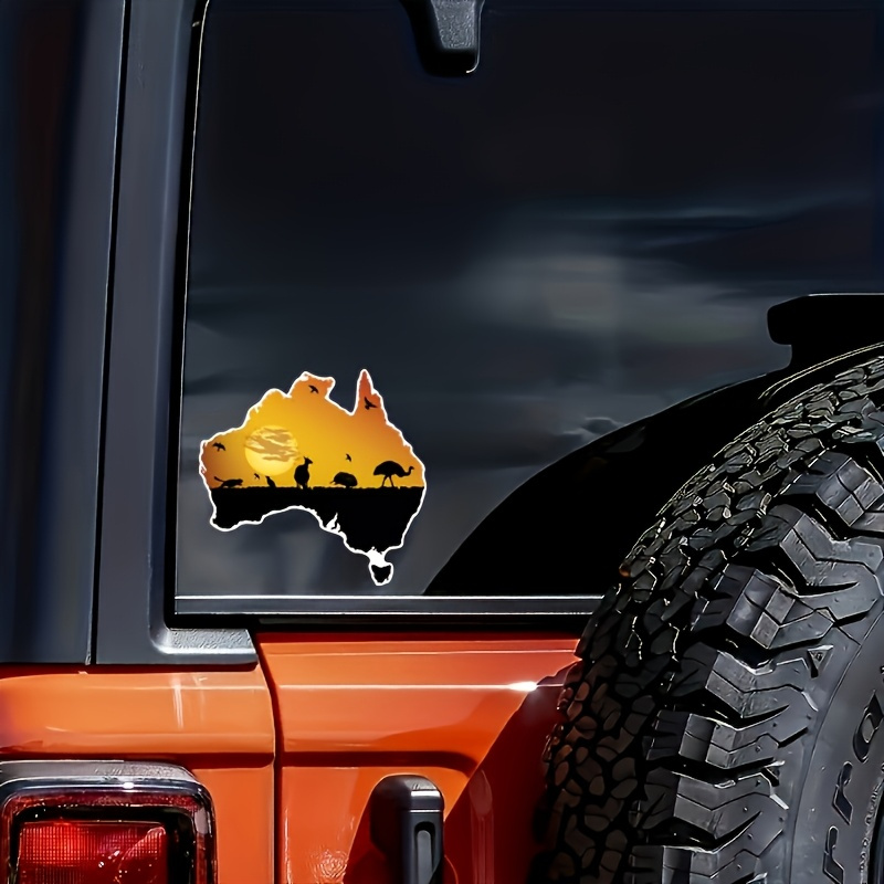 Stiker vinil siluet bendera Au - Car Accessories Australia ulasan dan harga